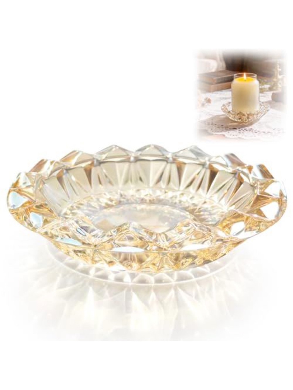Lotus glass candle holder
